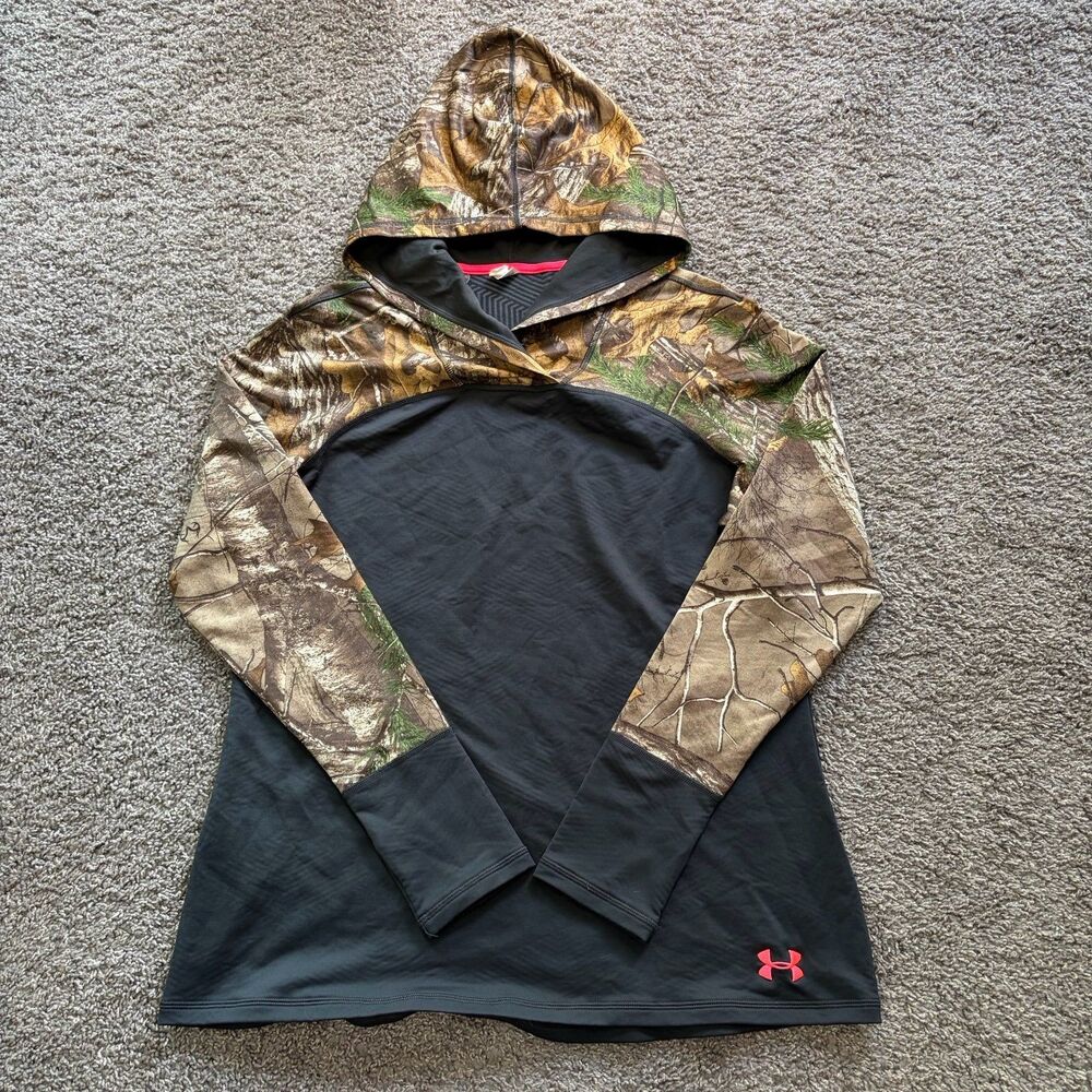 Under Armour RealTree Camo Lightweight Hoodie Sweatshirt ColdGear Women’s 2XL